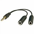 Sanoxy 6in. 1 Male to 2 Female Gold Plated 3.5mm Audio Y Splitter Headphone Cable Black SANOXY-CABLE125